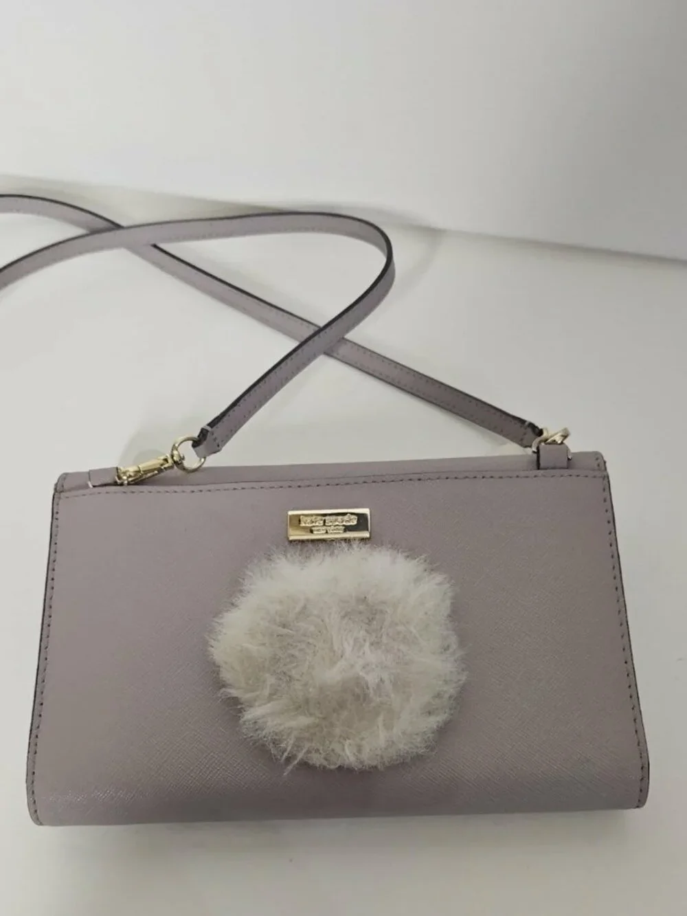 Kate Spade Hop To It Rabbit Winni Crossbody Clutch Grey Leather Bunny